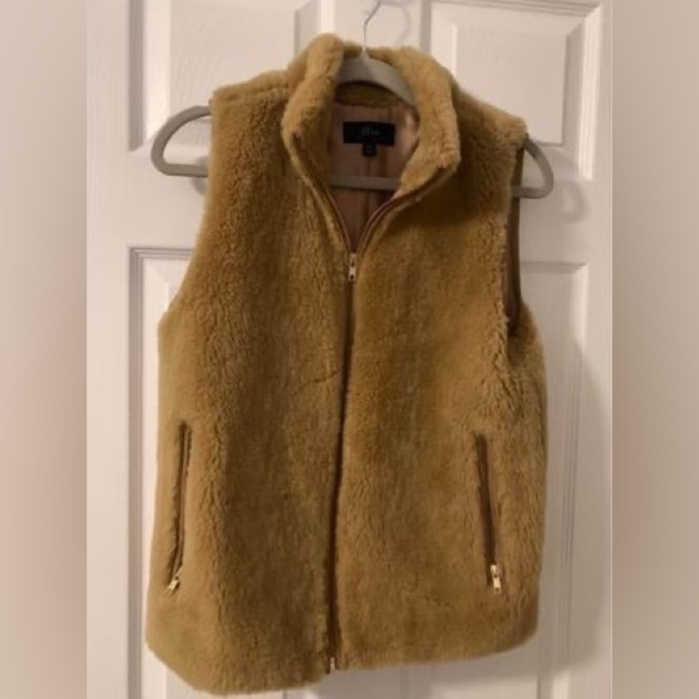 J.Crew faux fur zip up vest
